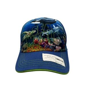 SeaWorld Hat San Diego Baseball Cap Unisex OSFM Blue Green Excellent Marine Life